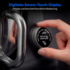 MEDION® LIFE Digitale Küchenmaschine MD12600 schwarz, 800 W Gleichstrommotor, Optimierte Leistungssteuerung, Ultraleise, Digitales Sensor-Touch-Display, 4,6 L Edelstahlschüssel, Inkl. Fleischwolf