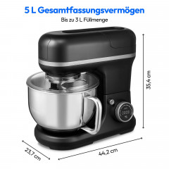 MEDION® LIFE® 4-in-1 Digitale Küchenmaschine MD18440, 1.200 W, 8 Geschwindigkeitsstufen, Digitales Sensor-Touch-Display, umfangreiches Zubehör