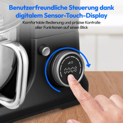 MEDION® LIFE® 4-in-1 Digitale Küchenmaschine MD18440, 1.200 W, 8 Geschwindigkeitsstufen, Digitales Sensor-Touch-Display, umfangreiches Zubehör