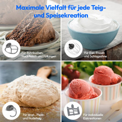 MEDION® LIFE® 4-in-1 Digitale Küchenmaschine MD18440, 1.200 W, 8 Geschwindigkeitsstufen, Digitales Sensor-Touch-Display, umfangreiches Zubehör