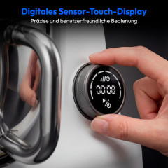 MEDION® LIFE Digitale Küchenmaschine MD12600 weiß, 800 W Gleichstrommotor, Optimierte Leistungssteuerung, Ultraleise, Digitales Sensor-Touch-Display, 4,6 L Edelstahlschüssel, Inkl. Fleischwolf