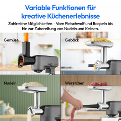 MEDION MD 12600 Küchenmaschine titan (Rührschüsselkapazität: 4,6 l, 800 Watt)