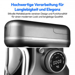 MEDION® LIFE 3-in-1 Digitale Küchenmaschine MD18430, 1.200 W, 8 Geschwindigkeitsstufen, Digitales Sensor-Touch-Display, umfangreiches Zubehör