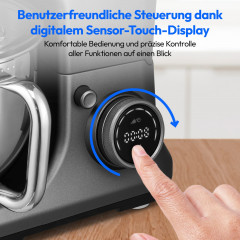 MEDION® LIFE 3-in-1 Digitale Küchenmaschine MD18430, 1.200 W, 8 Geschwindigkeitsstufen, Digitales Sensor-Touch-Display, umfangreiches Zubehör