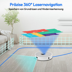 Medion MD120431 X42 SW+ Saug-Wischroboter mit Lasernavigation und Absaugstation