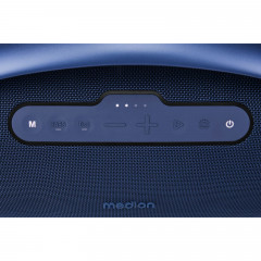 MEDION® LIFE P61768 Tragbarer Bluetooth® Lautsprecher XL blau, Dual Illuminated & Lightstrip (RGB-Lichteffekte), Bluetooth® 5.3, integrierter Akku mit bis zu 30 Stunden Laufzeit, robustes & mobiles Design, 2 x 25 W + 50 W RMS