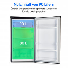 MEDION MD 37690 MD37690 Kühlschrank (E, 85 cm hoch, grau)