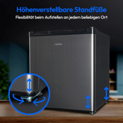 MEDION® LIFE Mini-Kühlschrank MD 37724 Anthrazit, 41 L Nutzinhalt, manuelle Temperatureinstellung, Geräuschpegel ca. 39 dB, eingelassener Türgriff