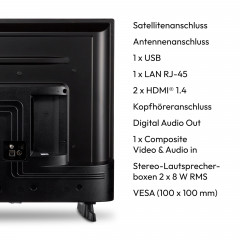 MEDION MD 840100 LCD TV (Flat, 40 Zoll / 100,3 cm, Full-HD, SMART TV)