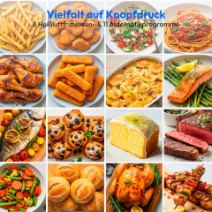 MEDION® LIFE 3-in-1 Mikrowelle mit Grill- und Heißluftfunktion MD 12231 Dunkelgrau, 900 W Leistung, 25 L kompakt, 10 Leistungsstufen, Auftaufunktion, Timerfunktion