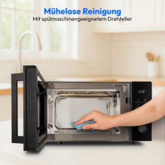 MEDION® LIFE 3-in-1 Mikrowelle mit Grill- und Heißluftfunktion MD 12231 Dunkelgrau, 900 W Leistung, 25 L kompakt, 10 Leistungsstufen, Auftaufunktion, Timerfunktion