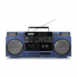 MEDION® LIFE P66538 Retro-Boombox blau, DAB+/PLL-UKW Radio, Bluetooth® 5.3 für das Abspielen von Smartphone & Co, CD-Player, Kassettendeck, X-Bass Funktion, 2 x 10 W RMS MEDION® LIFE P66538 Retro-Boombox blau, DAB+/PLL-UKW Radio, Bluetooth® 5.3 für das Abspielen von Smartphone & Co, CD-Player, Kassettendeck, X-Bass Funktion, 2 x 10 W RMS