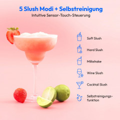 MEDION® LIFE Slush-Eismaschine MD12090, 2,6 L Slush-Eis Kapazität, Härtegradkontrolle, 5 Modi, 30–60 Minuten Zubereitungszeit², Abnehmbarer Tank