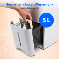 MEDION® Smarter Luftentfeuchter DH30S (MD12044), Steuerung per App, Leistung max. 280W, Volumen Wassertank ca. 5L, 2 Geschwindigkeitsstufen, Touch-Bedienung