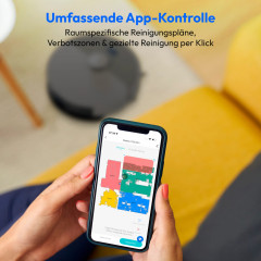 MEDION® Saugroboter mit Absaugstation X23 SW+, Wischfunktion, Lasernavigation, 5.000 Pa Saugkraft, No Go & Go Bereiche, präzise Kartenerstellung, mehrere Etagen, App-Steuerung