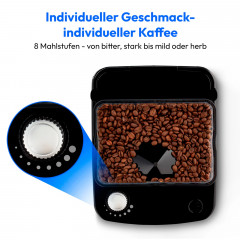 MEDION® Kaffeemaschine mit Mahlwerk MD 19899, 8 Mahlstufen, 1,5 Liter Wassertank, Glaskanne, Warmhaltefunktion, 1.050 Watt