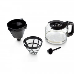 MEDION® Kaffeemaschine mit Mahlwerk MD 19899, 8 Mahlstufen, 1,5 Liter Wassertank, Glaskanne, Warmhaltefunktion, 1.050 Watt