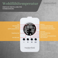 HEIDENFELD HF-HP106-3 | Infrarotheizung (600 Watt, Raumgröße: 16 m²)