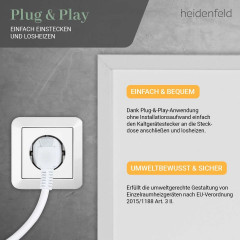 HEIDENFELD HF-HP106-3 | Infrarotheizung (800 Watt, Raumgröße: 19 m²)