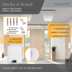 HEIDENFELD HF-HP106-3 | Infrarotheizung (1000 Watt, Raumgröße: 25 m²)