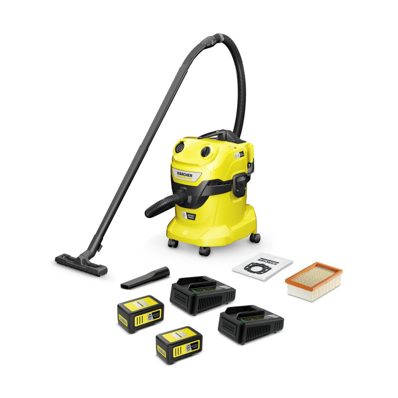 KÄRCHER WD 4-18 Dual Battery Set Nass-/Trockensauger, Gelb