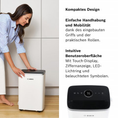 BOSCH Dry 4000 Luftenfeuchter Weiß (285 Watt, Raumgröße: 33 m²)