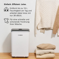BOSCH Dry 4000 Luftenfeuchter Weiß (285 Watt, Raumgröße: 33 m²)