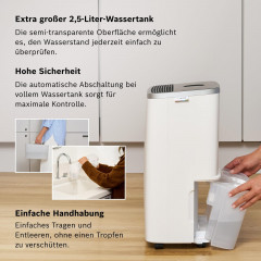 BOSCH Dry 4000 Luftenfeuchter Weiß (285 Watt, Raumgröße: 33 m²)