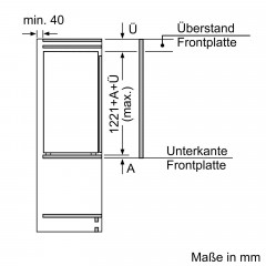 SIEMENS KI42LVFE0 iQ300 Einbaukühlschrank (187 l, E, 1221 mm hoch, Weiß)