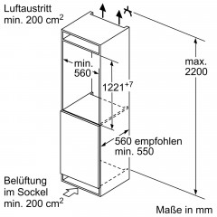 SIEMENS KI42LVFE0 iQ300 Einbaukühlschrank (187 l, E, 1221 mm hoch, Weiß)