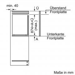 SIEMENS KI21RADD1 iQ500 Einbaukühlschrank (136 l, D, 874 mm hoch, Weiß)