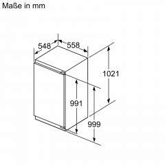 SIEMENS KI31RADD1 iQ500 Einbaukühlschrank (165 l, D, 1021 mm hoch, Weiß)