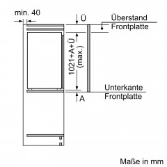 SIEMENS KI31RADD1 iQ500 Einbaukühlschrank (165 l, D, 1021 mm hoch, Weiß)