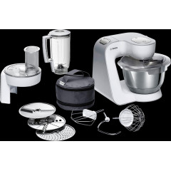 BOSCH MUM 58 W 20 CREATIONLINE Küchenmaschine Weiß/Silber (Rührschüsselkapazität: 3,9 l, 1000 Watt)