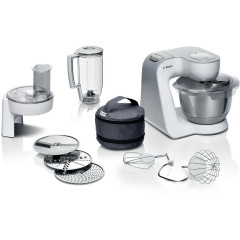 BOSCH MUM 58 W 20 CREATIONLINE Küchenmaschine Weiß/Silber (Rührschüsselkapazität: 3,9 l, 1000 Watt)