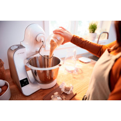 BOSCH Küchenmaschine »Serie 4 MUM5XW40, integr. Waage, Durchlaufschnitzler, weiß/champagner« 4 Scheiben, Mixer, Fleischwolf, Zitruspresse, Profi Patisserie-Set