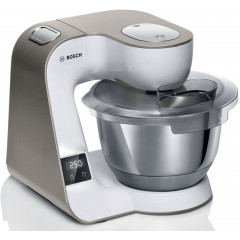 BOSCH Küchenmaschine »Serie 4 MUM5XW40, integr. Waage, Durchlaufschnitzler, weiß/champagner« 4 Scheiben, Mixer, Fleischwolf, Zitruspresse, Profi Patisserie-Set