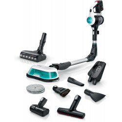 BKS71HYG3 Akku-Stielstaubsauger weiß, 40 min Laufzeit, HEPA-Filter, Matratzendüse, Elektro-Bodenbürste