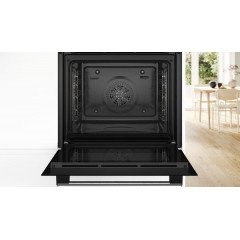 Bosch HBA514BS3 Serie 4 Einbaubackofen, 71 l Volumen, bis 275 °C
