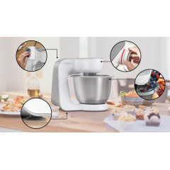 BOSCH MUM58210 Serie 4 Küchenmaschine Weiß (Rührschüsselkapazität: 3,9 l, 1000 Watt)
