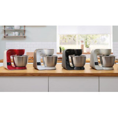 BOSCH MUM5XW34 Serie 4, MUM 5 Küchenmaschine Weiß/Champagne (Rührschüsselkapazität: 3,9 l, 1000 Watt)