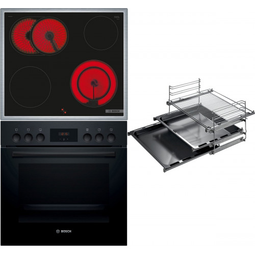 BOSCH HND211RB1 (HEF113BB0 + HEZ438301 + NKN645GA2E) Serie 2/Serie 4, Einbauherd-Set (Elektrokochfeld, A, 66 l)