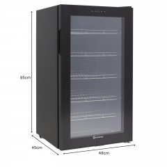 SOMMERTAL GK100 Kühlschrank (G, 85 cm hoch, Schwarz)