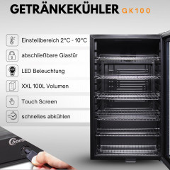 SOMMERTAL GK100 Kühlschrank (G, 85 cm hoch, Schwarz)