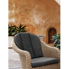 Destiny Balkonset »MALAGA 2 Se + Kaffeetisch Ø 60x55cm, natur meliert« Set, 7 Stk. tlg. Aluminium, Polyrattan