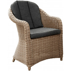 Destiny Balkonset »MALAGA 2 Se + Kaffeetisch Ø 60x55cm, natur meliert« Set, 7 Stk. tlg. Aluminium, Polyrattan