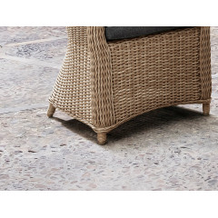 Destiny Balkonset »MALAGA 2 Se + Kaffeetisch Ø 60x55cm, natur meliert« Set, 7 Stk. tlg. Aluminium, Polyrattan