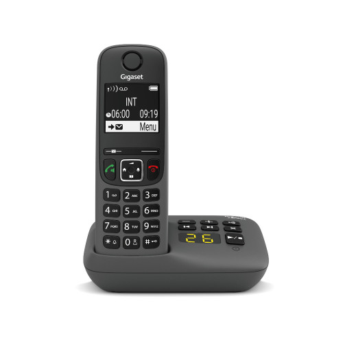 GIGASET AE 690A Duo Schnurloses-Telefon Anthrazit (mit Anrufbeantworter, Freisprechen, 2 Mobilteile)