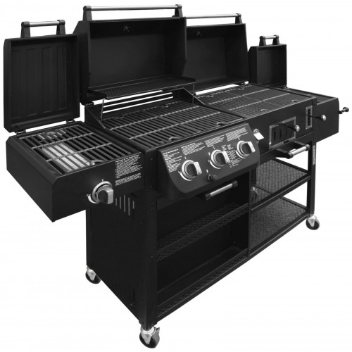EL FUEGO AY 534 4 IN 1 KOMBIGRILL ARIZONA Gas-/Kohlegrill, Schwarz (12300 Watt)