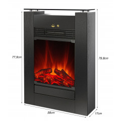EL FUEGO AY 627 ELEKTROKAMIN TESSIN SCHWARZ Elektroheizung (1800 Watt)